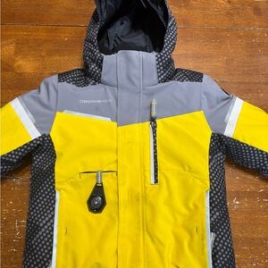 Obermeyer Kids Vibrant Yellow and Gray Raincoat